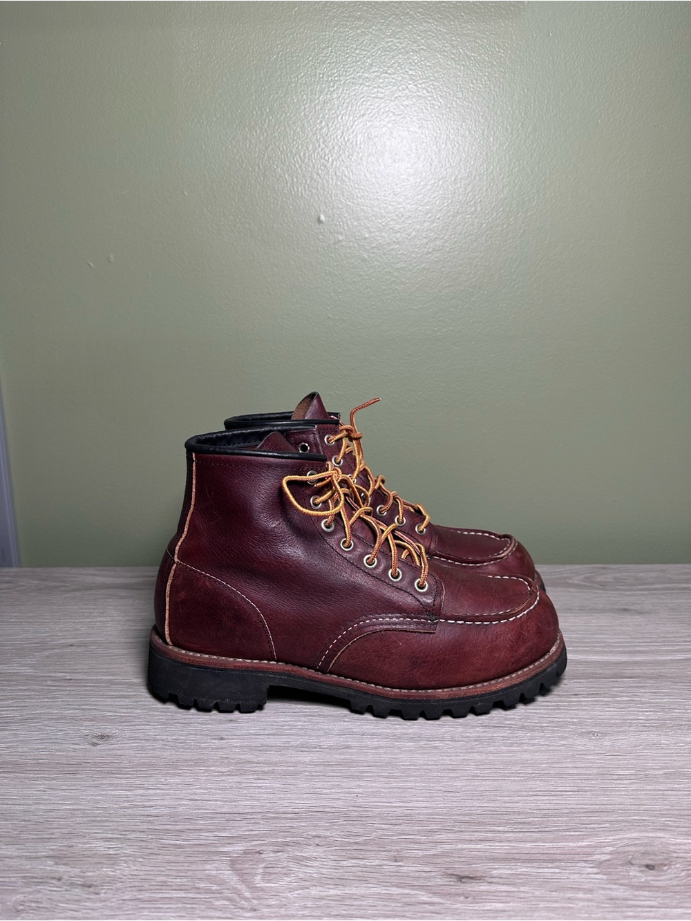 Red Wing Roughneck Briar Oil Slick 6” Boots 8146 Heritage Mens 7.5 D Moc Toe